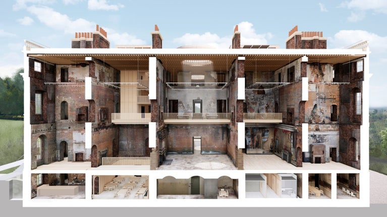 Slide through view of Clandon Park